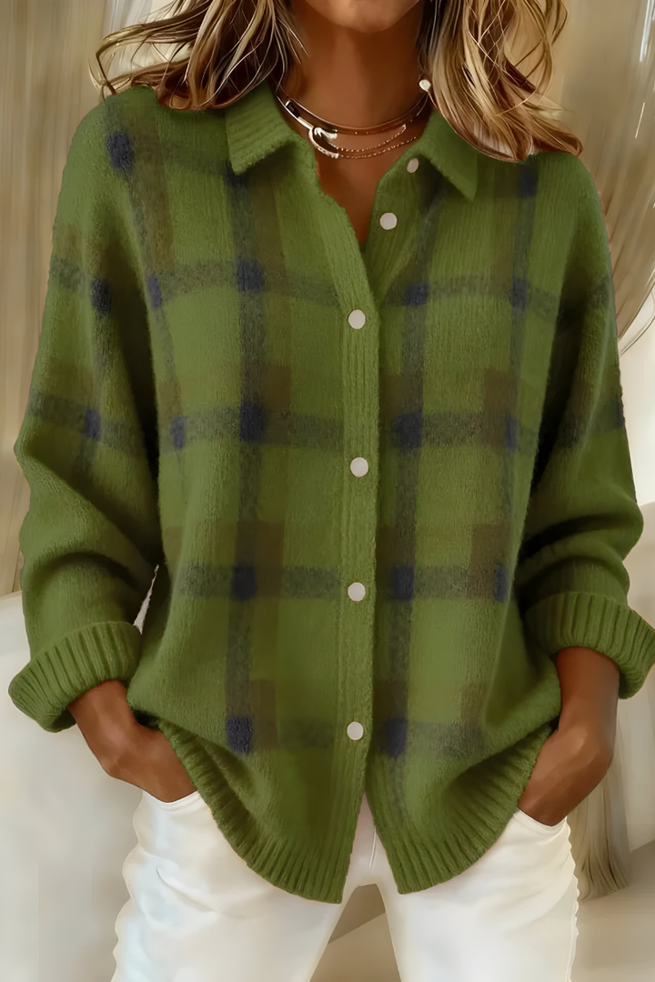 Anna™ | Soft Knit Check Cardigan