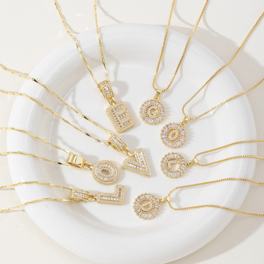 AISHA™ - Elegant 2-Pack Initial Letter Pendant Necklaces