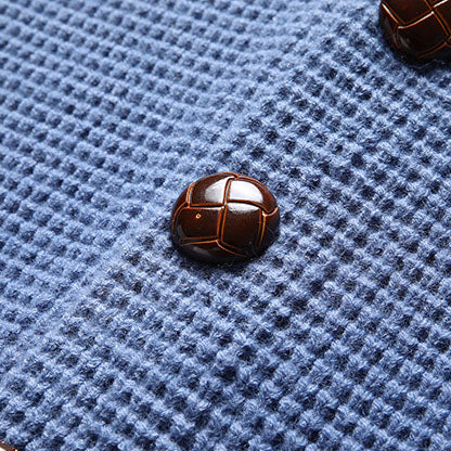 Matteo Waffle-Knit Shawl Cardigan