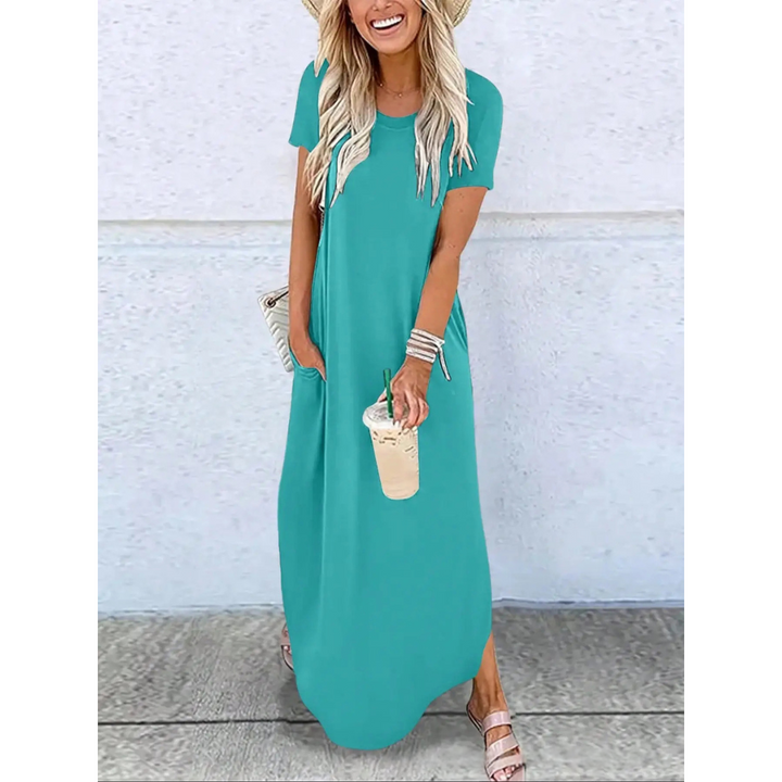MAGESSA™ – Everyday Relaxed Fit Round Neck Maxi Dress